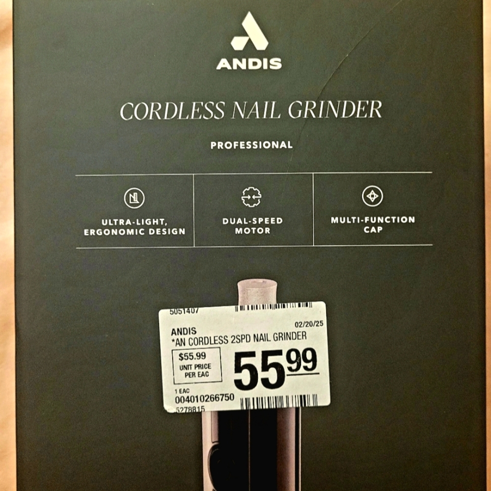 Andis Black Grooming Tool Cordless Nail Grinder